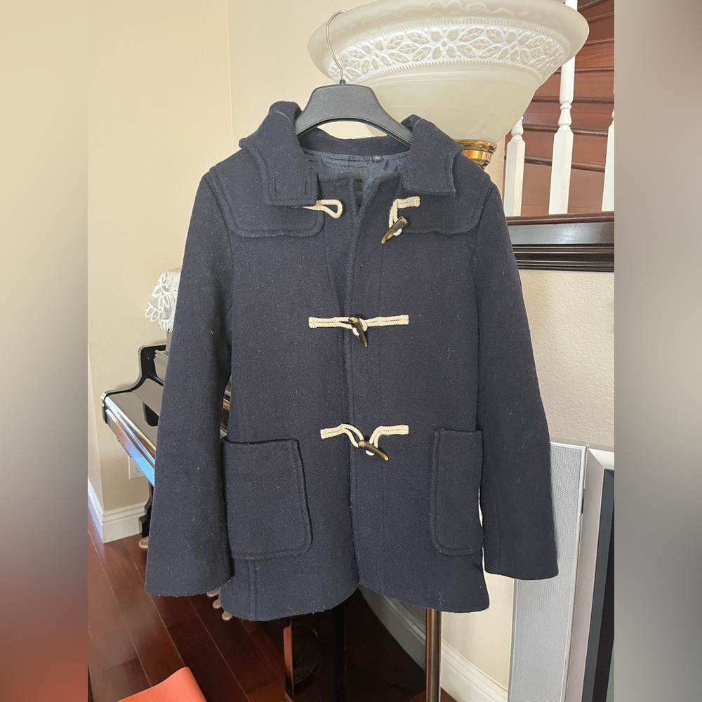 Uniqlo Wool - Navy Toggle Coat with Pockets
